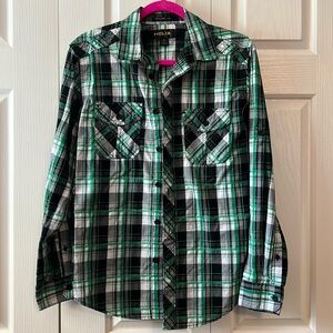 Helix plaid dress shirt. Small